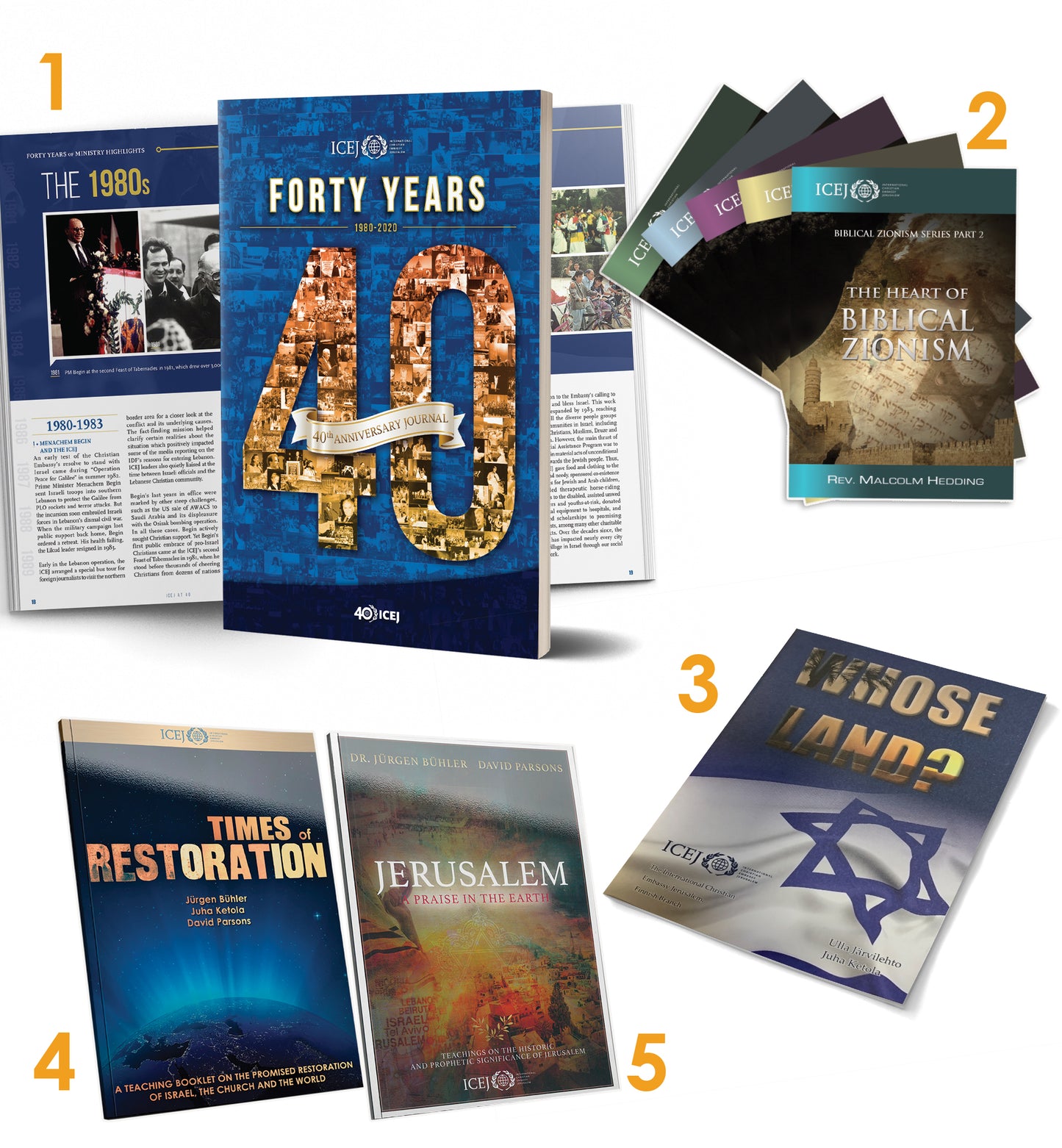Informative ICEJ Educational set covering Jerusalem, Israel and the Church - FREE SHIPPING